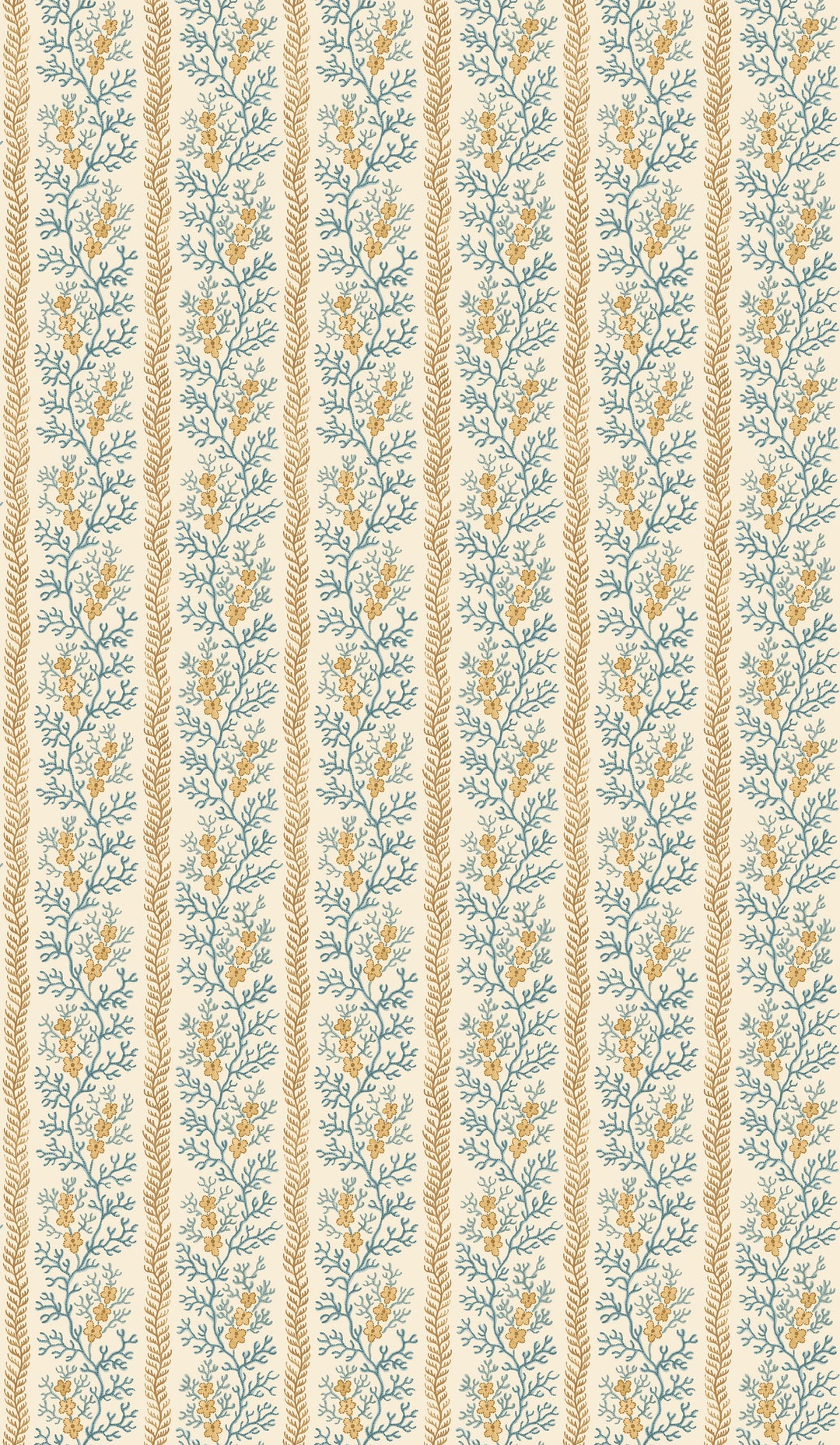 G P & J Baker Wallcovering Ochre/Blue