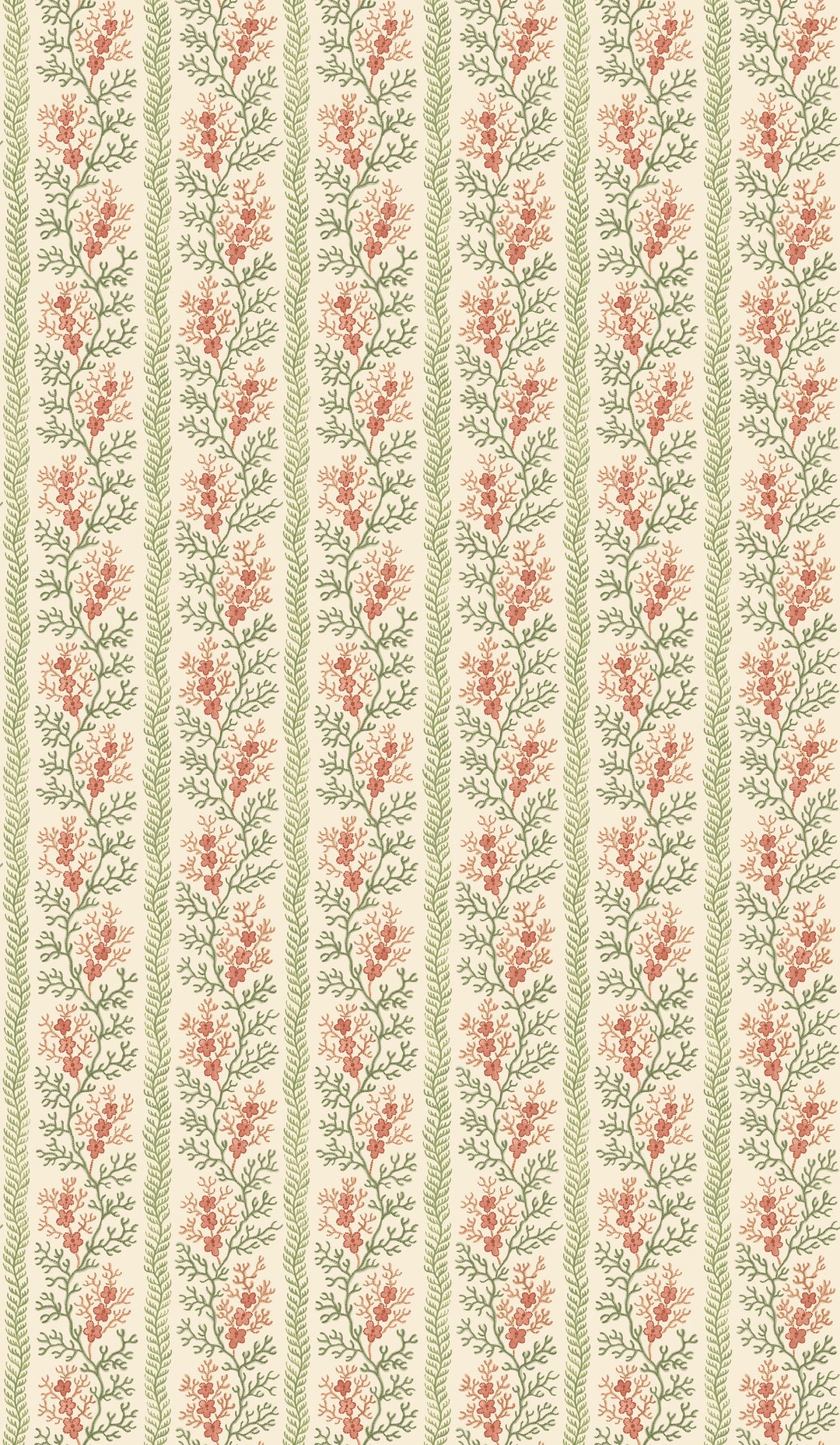 G P & J Baker Wallcovering Green/Red