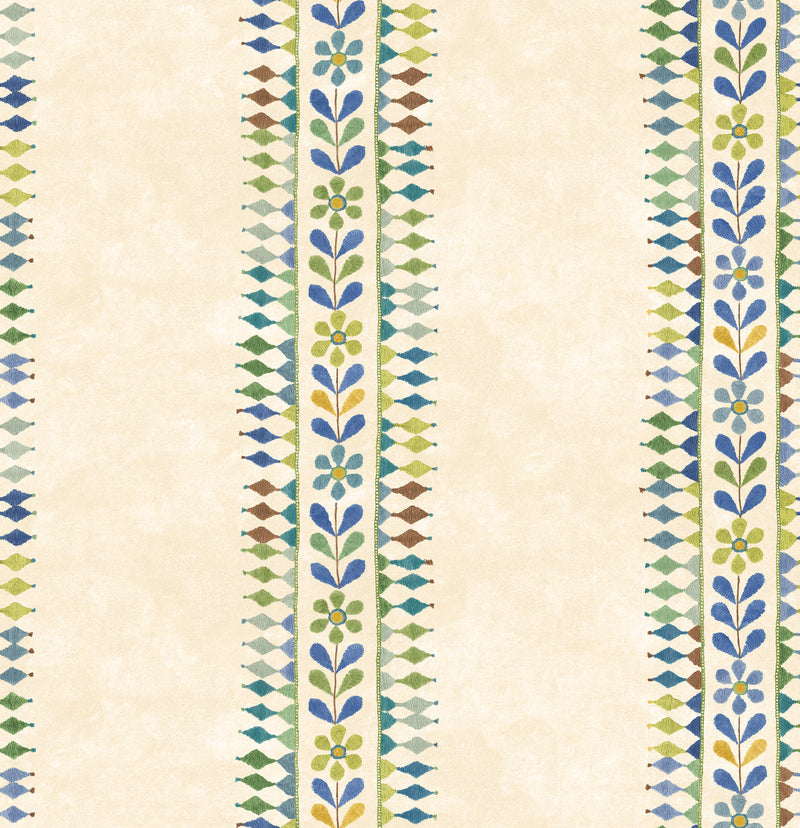 G P & J Baker Wallcovering Blue/Green
