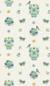 G P & J Baker Wallcovering Blue/Green