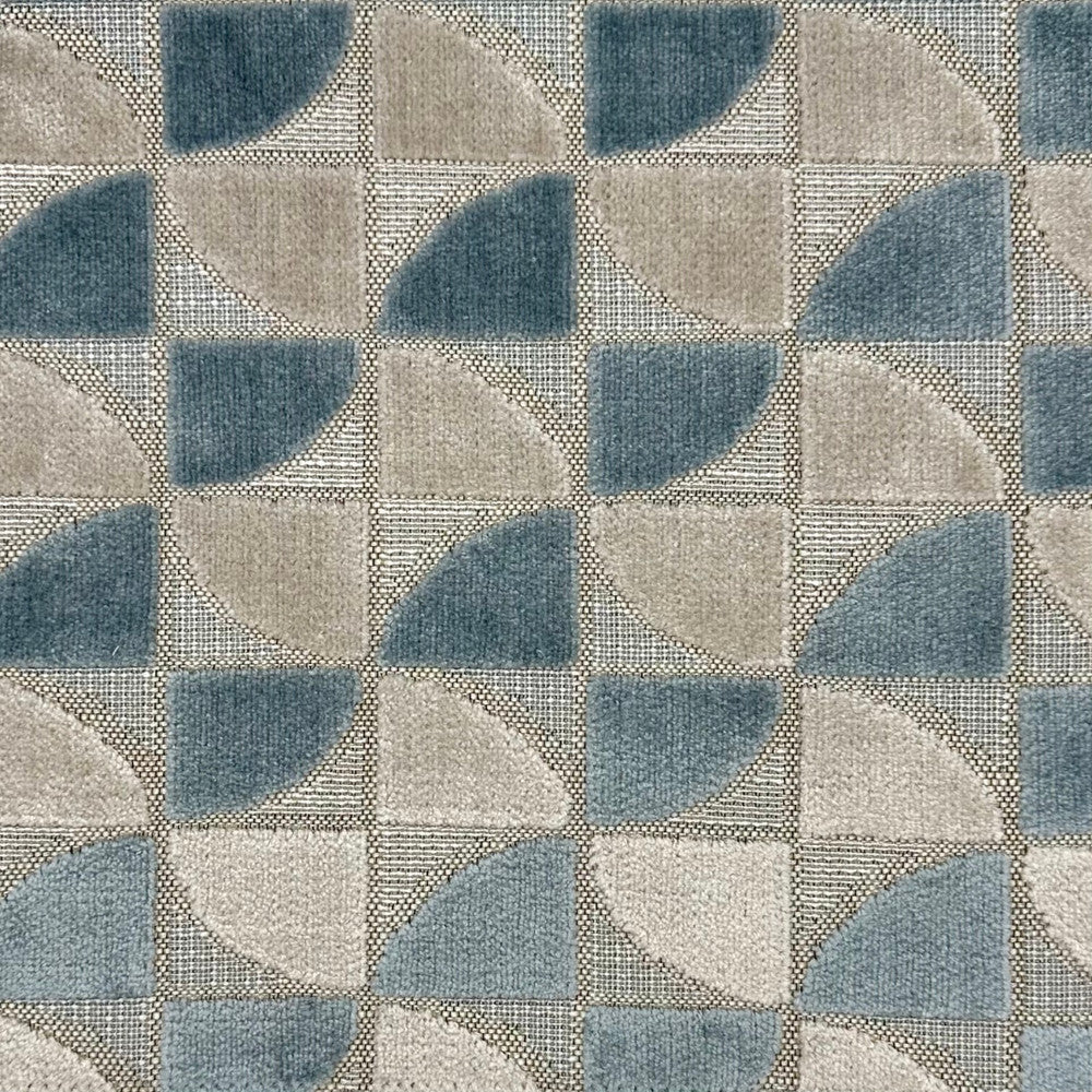 Pinwheel Sky Blue by Europatex Designer Fabric Pinwheel 56% Polyester, 44% Cotton 13.5" H, 3.5" V 54.00 inches - Swanky Fabrics -