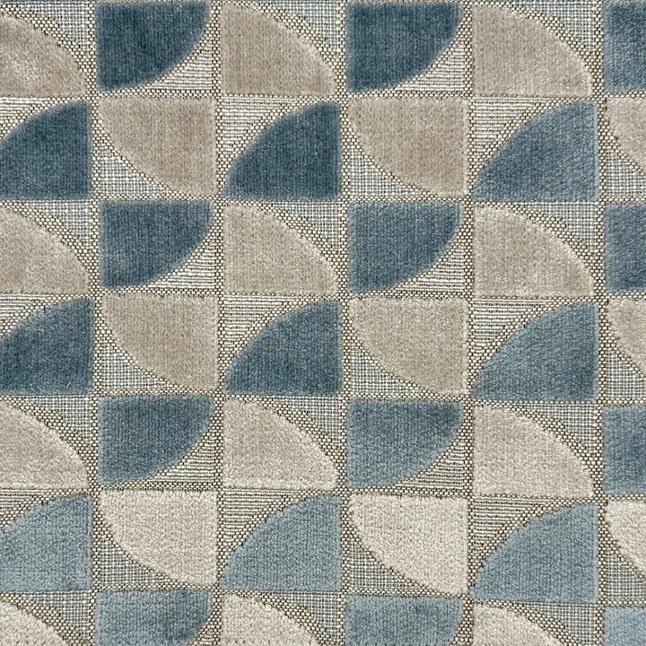 Pinwheel Sky Blue by Europatex Designer Fabric Pinwheel 56% Polyester, 44% Cotton 13.5" H, 3.5" V 54.00 inches - Swanky Fabrics -