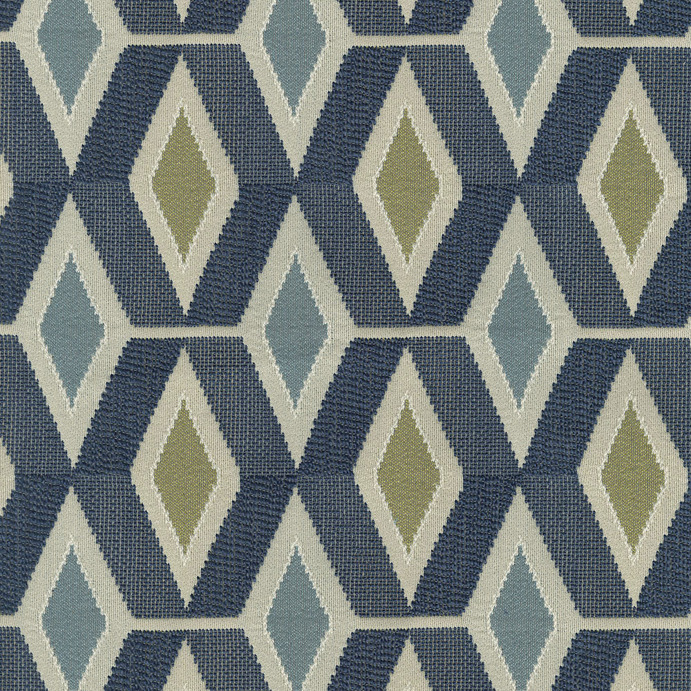 Mod 308 Marine by ABBEYSHEA Designer Fabric 100% Polyester China 27,000 Double Rubs (Wyzenbeek) </p><p>Repeat: Horizontal: 4.5" (114 cm) Up the Roll and Vertical: 3.25" (8.2 cm) Across the Roll 54" (137 cm) - Swanky Fabrics -