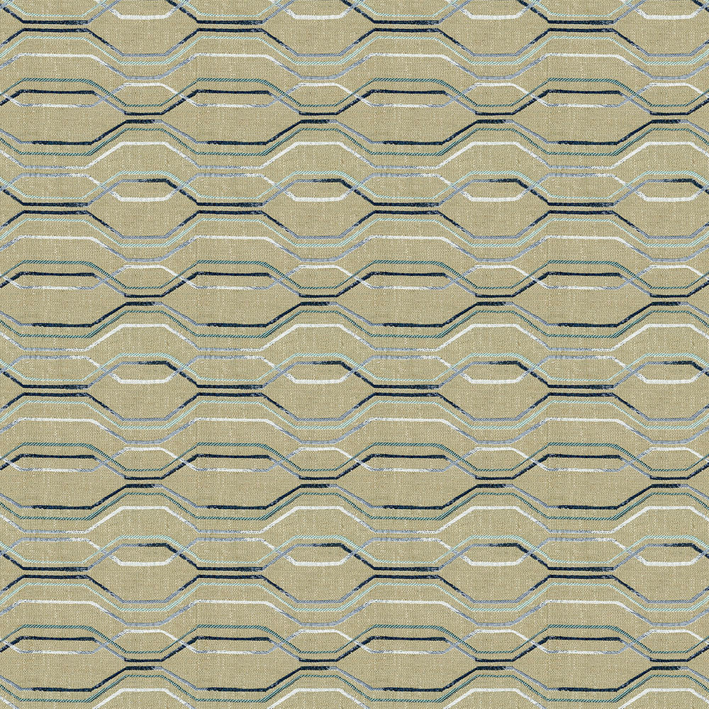 Linville 34 Capri by ABBEYSHEA Designer Fabric 96% Polyester, 4% Linen China 29,000 Double Rubs (Wyzenbeek) </p><p>Repeat: Horizontal: 6.8" (17.3 cm) Up the Roll and Vertical: 6.8" (17.3 cm) Across the Roll 56" (142 cm) - Swanky Fabrics -
