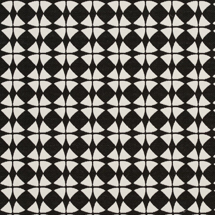 CB700-234 by Charlotte Designer Fabric Black & White 65% Cotton, 35% Polyester Asia Exceeds 80,000 Wyzenbeek Rubs (Heavy Duty) Horizontal: 1.5" x Vertical: 1.5" 54 Inches - Swanky Fabrics -