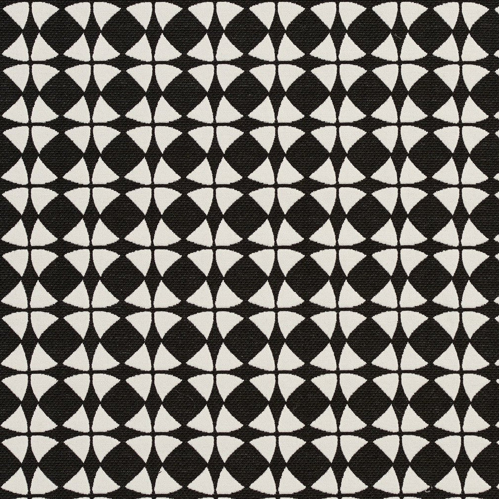 CB700-234 by Charlotte Designer Fabric Black & White 65% Cotton, 35% Polyester Asia Exceeds 80,000 Wyzenbeek Rubs (Heavy Duty) Horizontal: 1.5" x Vertical: 1.5" 54 Inches - Swanky Fabrics -