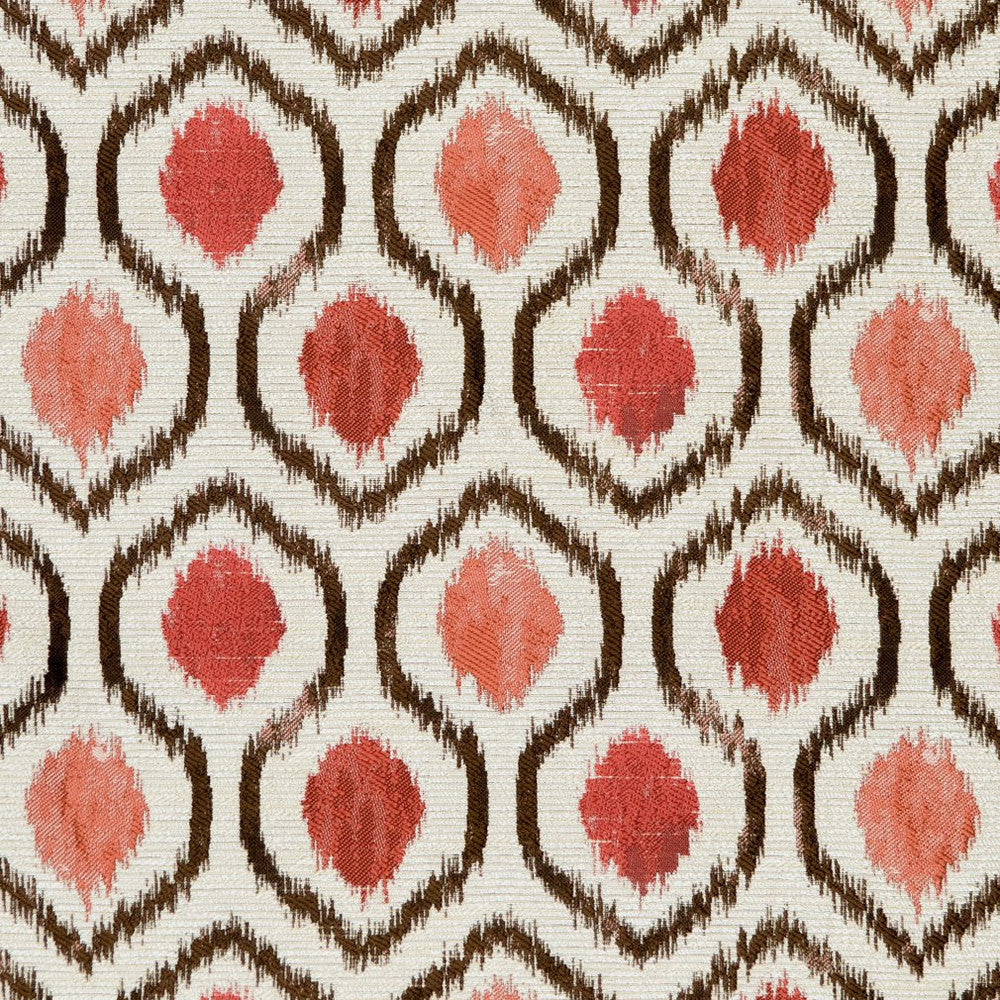 CB800-110 by Charlotte Designer Fabric Shades of Coral 100% Woven Polyester Asia Exceeds 80,000 Wyzenbeek Rubs (Heavy Duty) Horizontal: 9.5" x Vertical: 5.25" 54 Inches - Swanky Fabrics -