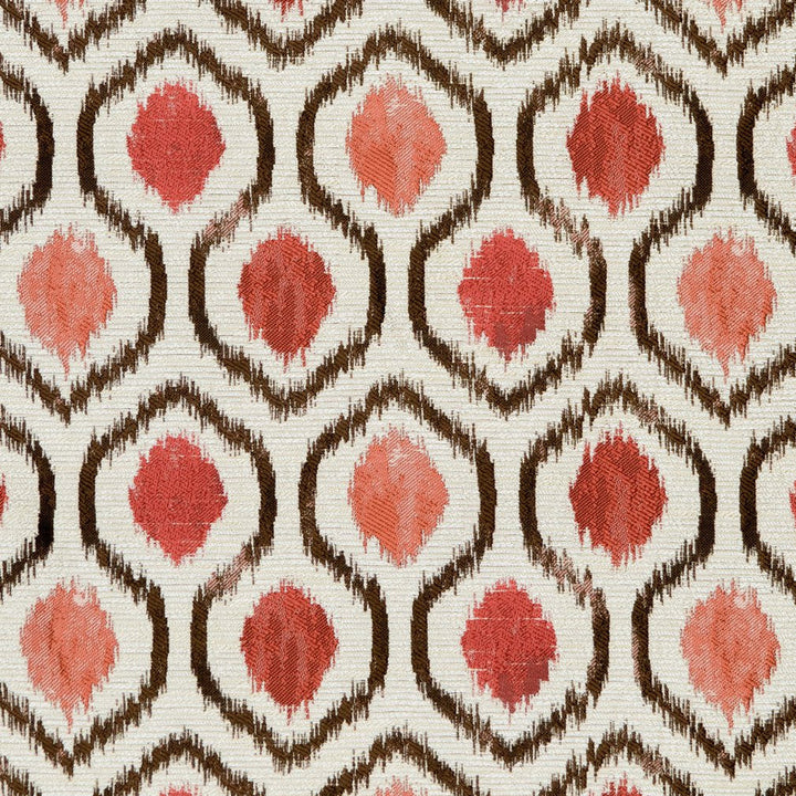 CB800-110 by Charlotte Designer Fabric Shades of Coral 100% Woven Polyester Asia Exceeds 80,000 Wyzenbeek Rubs (Heavy Duty) Horizontal: 9.5" x Vertical: 5.25" 54 Inches - Swanky Fabrics -