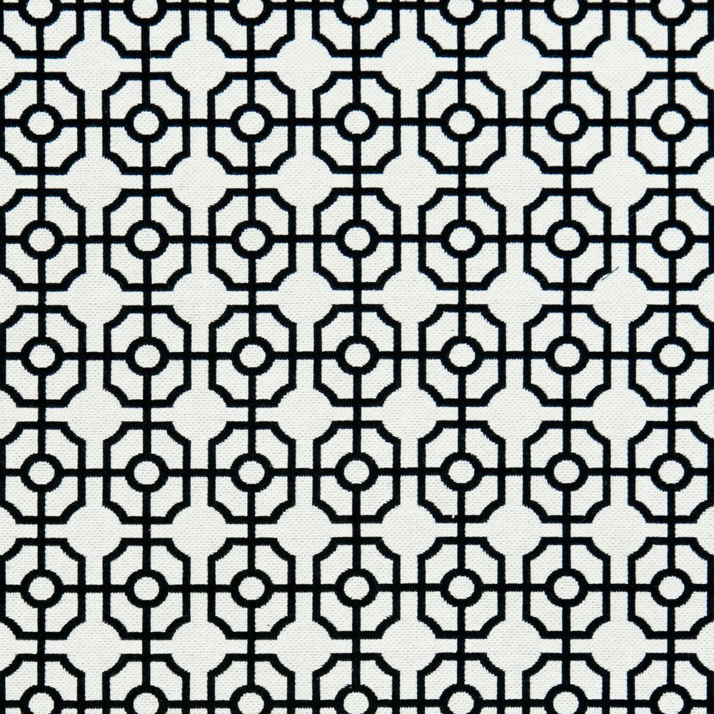 CB800-111 by Charlotte Designer Fabric Black & White 72% Cotton, 28% Polyester Asia Exceeds 30,000 Wyzenbeek Rubs (Heavy Duty) Horizontal: 1.5" x Vertical: 2" 54 Inches - Swanky Fabrics -