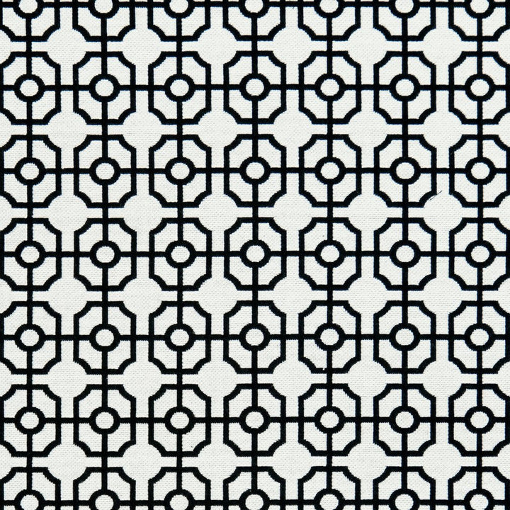 CB800-111 by Charlotte Designer Fabric Black & White 72% Cotton, 28% Polyester Asia Exceeds 30,000 Wyzenbeek Rubs (Heavy Duty) Horizontal: 1.5" x Vertical: 2" 54 Inches - Swanky Fabrics -