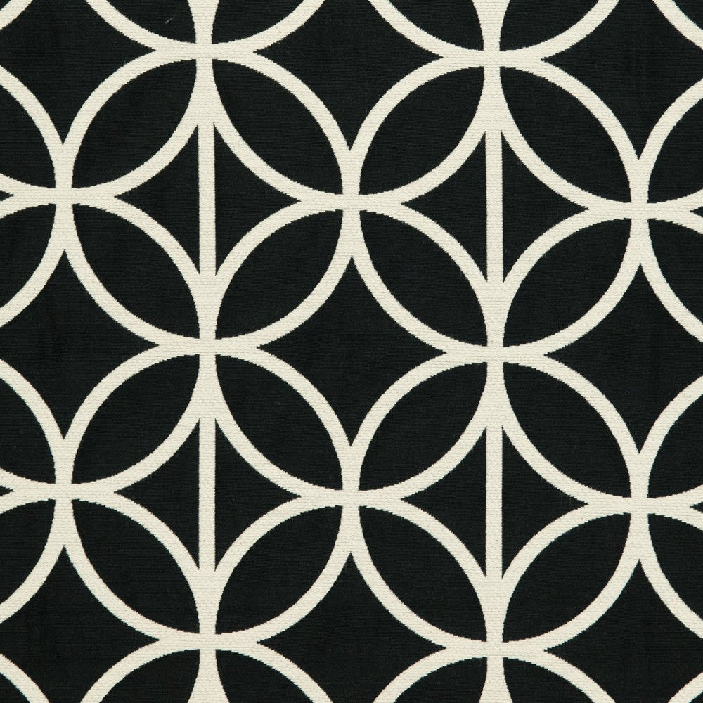 CB800-115 by Charlotte Designer Fabric Black & White 54% Cotton, 46% Polyester Asia Exceeds 80,000 Wyzenbeek Rubs (Heavy Duty) Horizontal: 5" x Vertical: 5" 54 Inches - Swanky Fabrics -