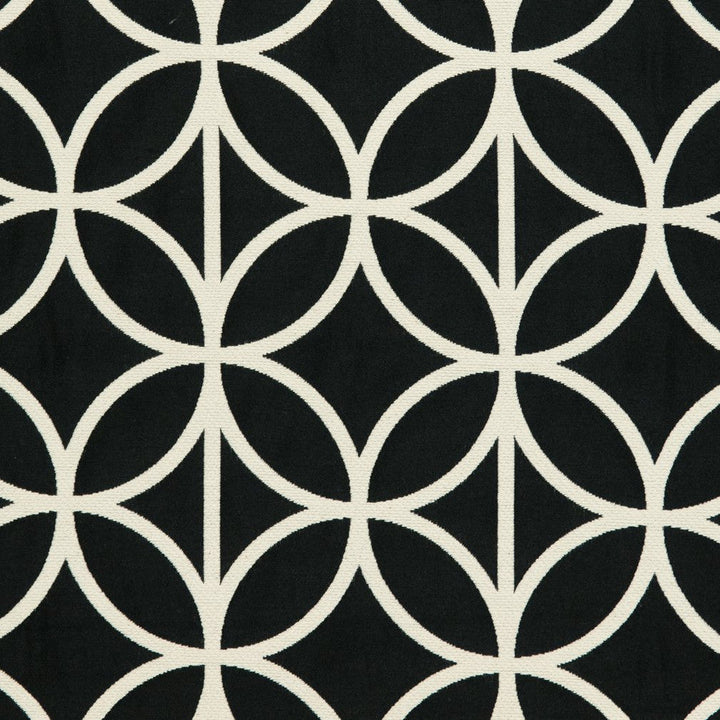 CB800-115 by Charlotte Designer Fabric Black & White 54% Cotton, 46% Polyester Asia Exceeds 80,000 Wyzenbeek Rubs (Heavy Duty) Horizontal: 5" x Vertical: 5" 54 Inches - Swanky Fabrics -