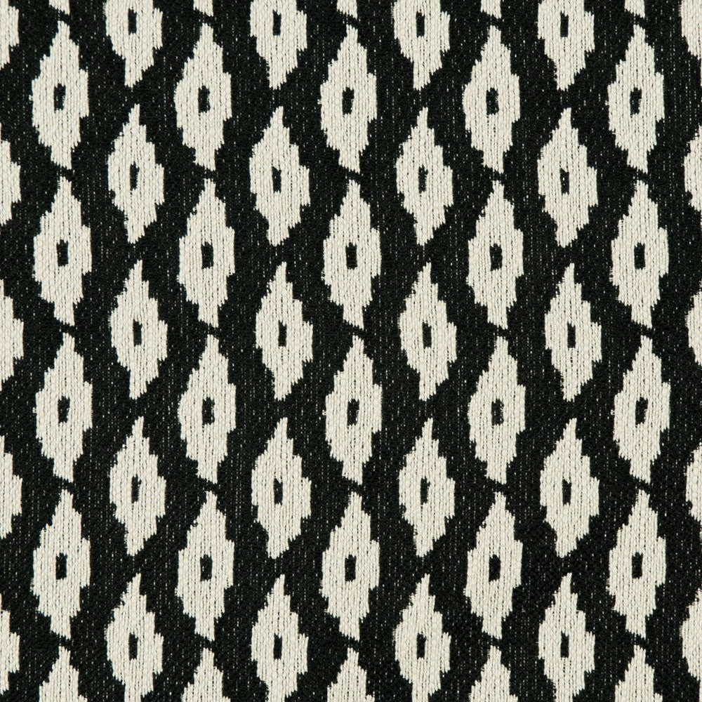 CB800-124 by Charlotte Designer Fabric Black & White 100% Woven Polyester Made In USA Exceeds 66,000 Wyzenbeek Rubs (Heavy Duty) </p><p>Repeat: Horizontal: 2" x Vertical: 2" 54 Inches - Swanky Fabrics -