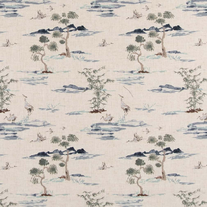 CB800-347 by Charlotte Designer Fabric Shades of Navy 95% Polyester, 5% Linen Asia Exceeds 100,000 Wyzenbeek Rubs </p><p>Repeat: Horizontal 14" x Vertical 17.5" 54 Inches - Swanky Fabrics -