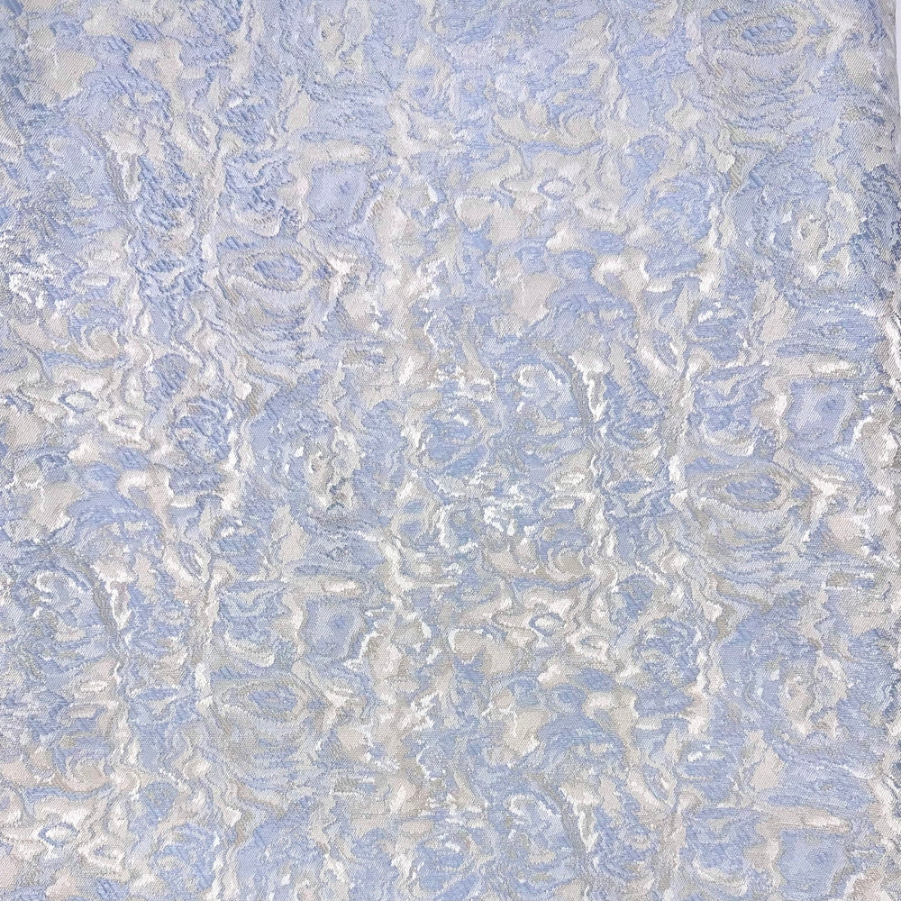 Le Krisel Cerulean by Europatex Designer Fabric Le Krisel 100% Polyester 15.00" H, 7.00" V 118.00 inches - Swanky Fabrics -