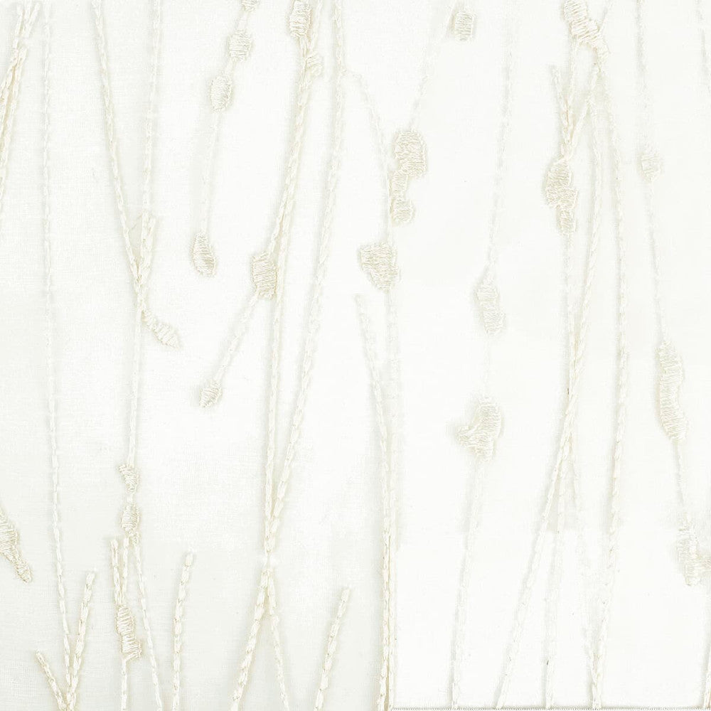 Chain 1 Bisque by Stout Designer Fabric Color My Window Frost/Alabaster 100% Polyester Polyester Embroidery INDIA Horizontal: 13.25 and Vertical: 12.75 52 in - Swanky Fabrics -
