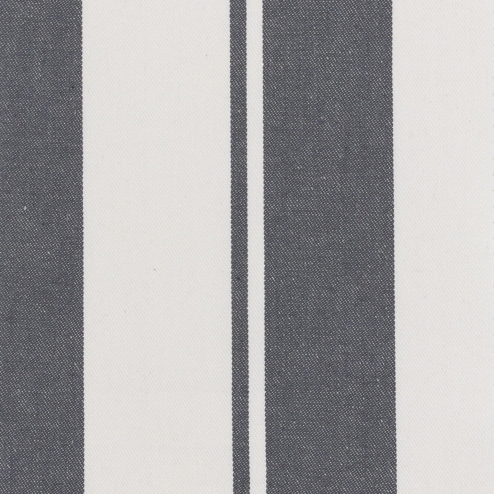 Chalet 2 Asphalt by Stout Designer Fabric JUST STRIPES DENIM/SLATE 100%COT CHINA Horizontal: 4.500 and Vertical: 0.000 54 in - Swanky Fabrics -