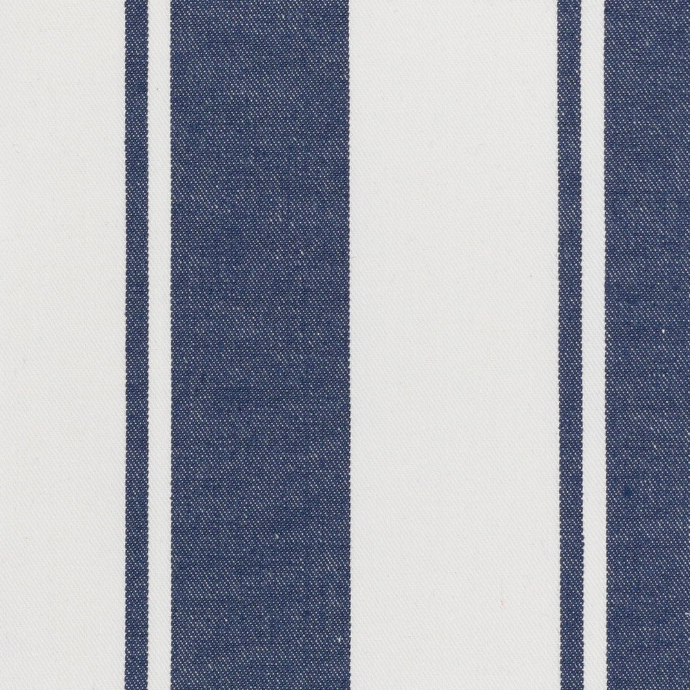 Chalet 3 Navy by Stout Designer Fabric JUST STRIPES DENIM/SLATE 100%COT CHINA Horizontal: 4.500 and Vertical: 0.000 54 in - Swanky Fabrics -