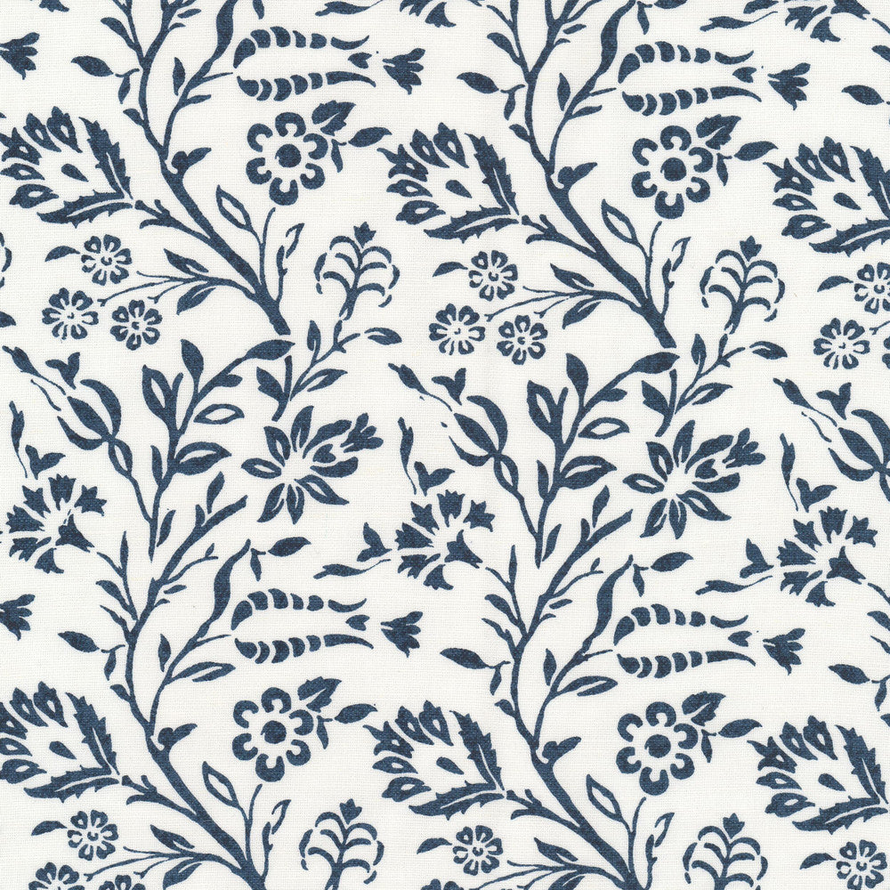 Cheboygan 4 Indigo by Stout Designer Fabric RAINBOW LIBRARY CADET/INDIGO 58%LIN 42%COT INDIA Horizontal: 5.125 and Vertical: 7.875 54 in - Swanky Fabrics -