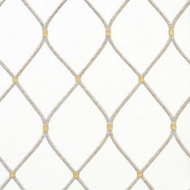 Cleat # 242 Platinum by Maxwell Designer Fabric Color Theory-Vol.Vi Alabaster 52% COTTON/25% RAYON/18% POLYESTER/5% LINEN INDIA V-6"H-3.75" 54"EMB.52" - Swanky Fabrics -