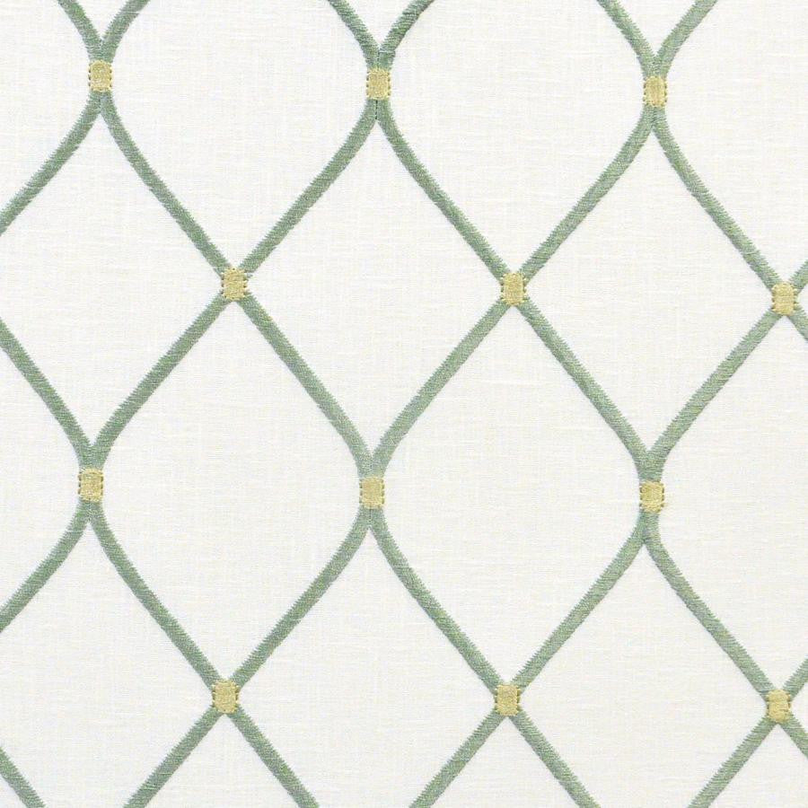 Cleat # 815 Duckegg by Maxwell Designer Fabric Color Theory-Vol.Vi Odyssey 52% COTTON/25% RAYON/18% POLYESTER/5% LINEN INDIA V-6"H-3.75" 54"EMB.52" - Swanky Fabrics -