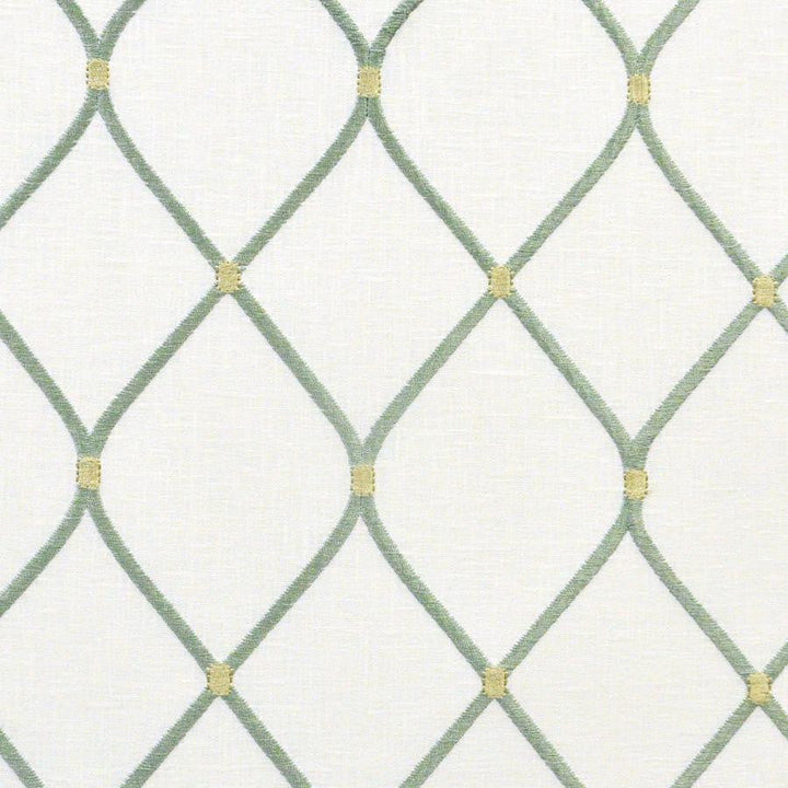 Cleat # 815 Duckegg by Maxwell Designer Fabric Color Theory-Vol.Vi Odyssey 52% COTTON/25% RAYON/18% POLYESTER/5% LINEN INDIA V-6"H-3.75" 54"EMB.52" - Swanky Fabrics -