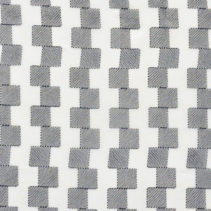 Crete # 544 Chess by Maxwell Designer Fabric Sheer Paths 100% POLYESTER TURKEY V-2" H-2" 118" EMB. WIDTH 110" - Swanky Fabrics -