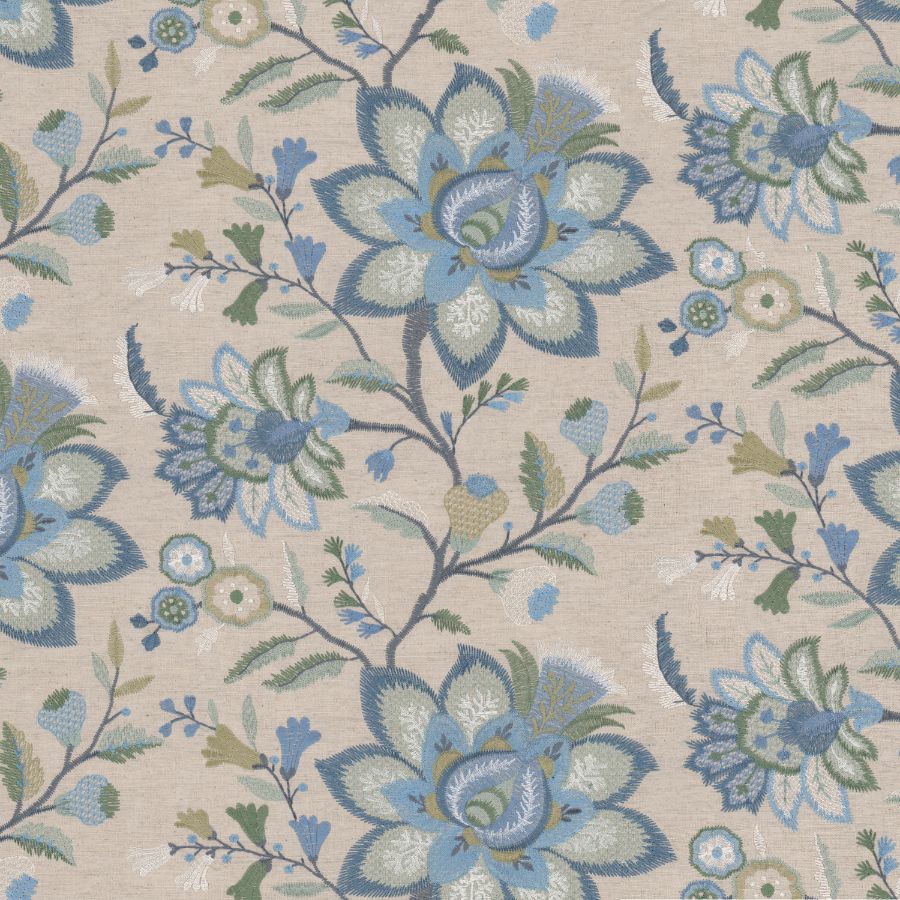 Chomp 2 Starlight by Stout Designer Fabric Chomp 2 Starlight by Stout Fabric COMFORTABLE LIVING CHAMBRAY/PACIFIC 65%COT 35%LIN %VEMB India Horizontal: 25.5 and Vertical: 15.125 51 in - Fabric Carolina -