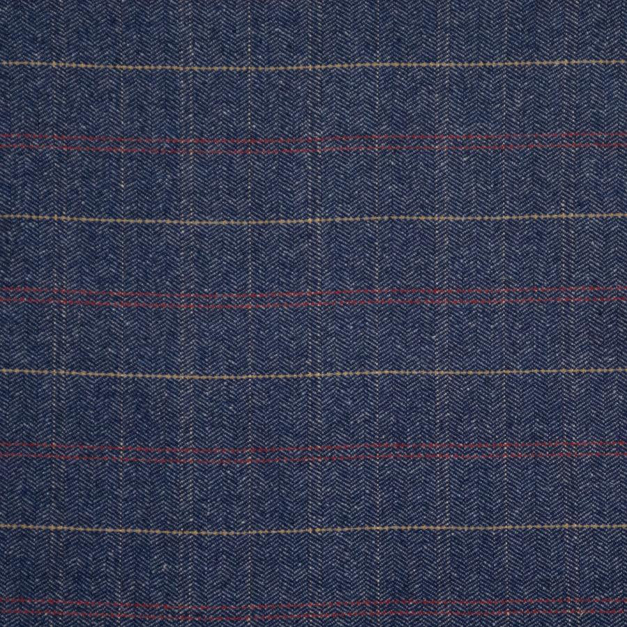 Clifford # 420 Denim by Maxwell Designer Fabric Menswear Ii-Plaids & Checks 40% WOOL
35% POLYESTER
15% NYLON
10% ACRYLIC INDIA V-3.4" H-3.4" 55" - Swanky Fabrics -