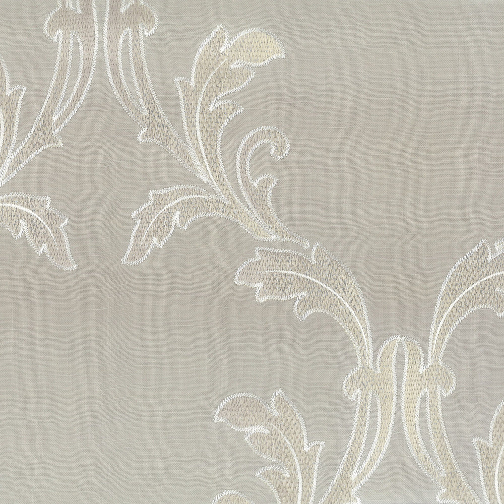 Conquest 1 Nickel by Stout Designer Fabric COMFORTABLE LIVING PLATINUM/SLATE 100%LIN %BEMB INDIA Horizontal: 12.75 and Vertical: 15.375 51.5 in - Swanky Fabrics -