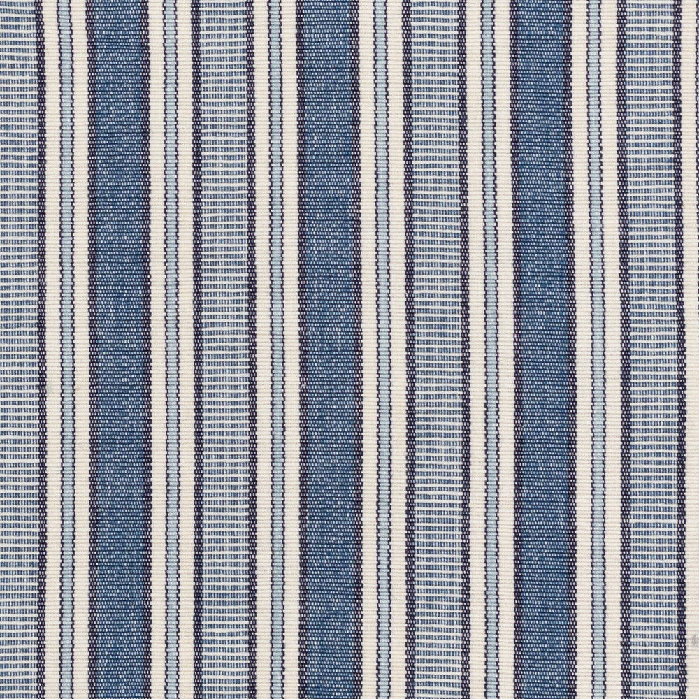 Cortez 2 Delft by Stout Designer Fabric JUST STRIPES DENIM/SLATE 100%COT INDIA Horizontal: 1.875 and Vertical: 0.000 54 in - Swanky Fabrics -