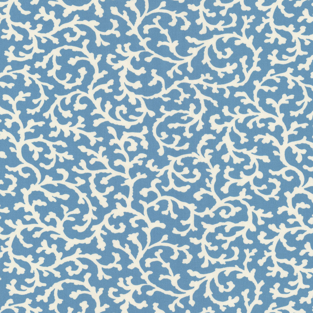 Cozumel 1 Blue by Stout Designer Fabric RAINBOW LIBRARY HAZE/SKY 100%COT PAKISTAN Horizontal: 13.500 and Vertical: 12.625 55 in - Swanky Fabrics -