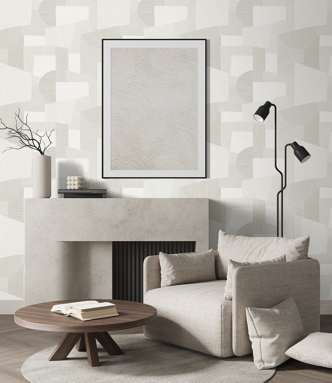 Lahti Cappuccino CP91005 by Seabrook Designs Designer Wallpaper