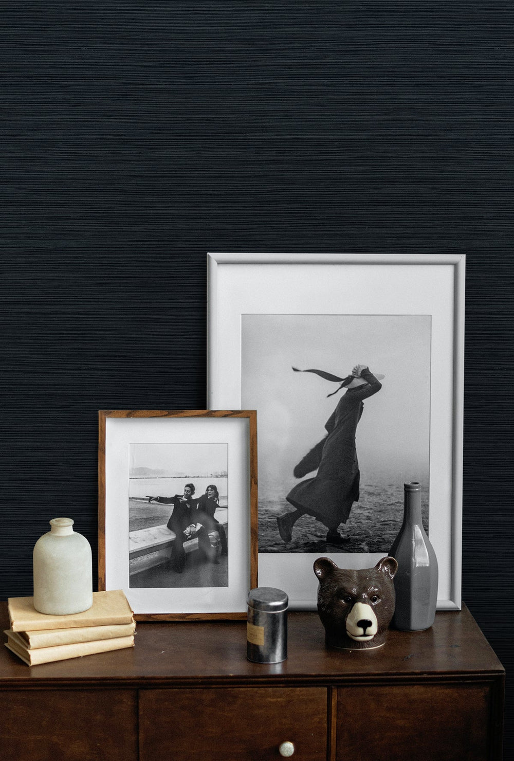 Rauma Charcoal Blue CP92212 by Seabrook Designs Designer Wallpaper