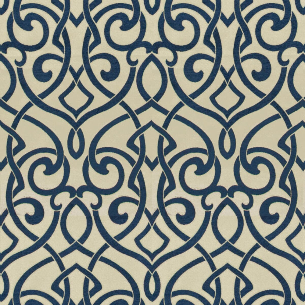 Critique 4 Indigo by Stout Designer Fabric RAINBOW LIBRARY PORCELAIN/ROYAL 65%SVI 35%POL CHINA WYZENBEEK 25 000 DOUBLE RUB WEAR TEST (HEAVY DUTY) Horizontal: 14.5 and Vertical: 27.5 55 in - Swanky Fabrics -