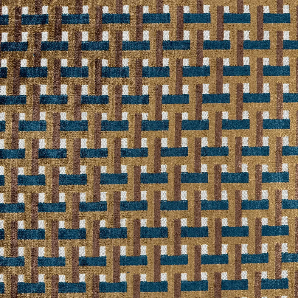 Crossings Bronze by Magnolia Designer Fabric - 39% Viscose, 38% Cotton, 23% Polyester India 51000 Horizontal: 2.25 and Vertical: 1.875 54 - Swanky Fabrics -