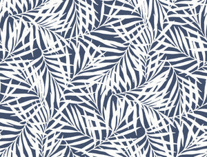 York Wallcoverings Wallpaper Oahu Fronds Navy & White