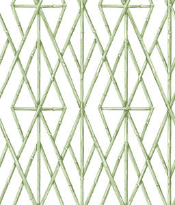 York Wallcoverings Wallpaper Riviera Bamboo Trellis Green