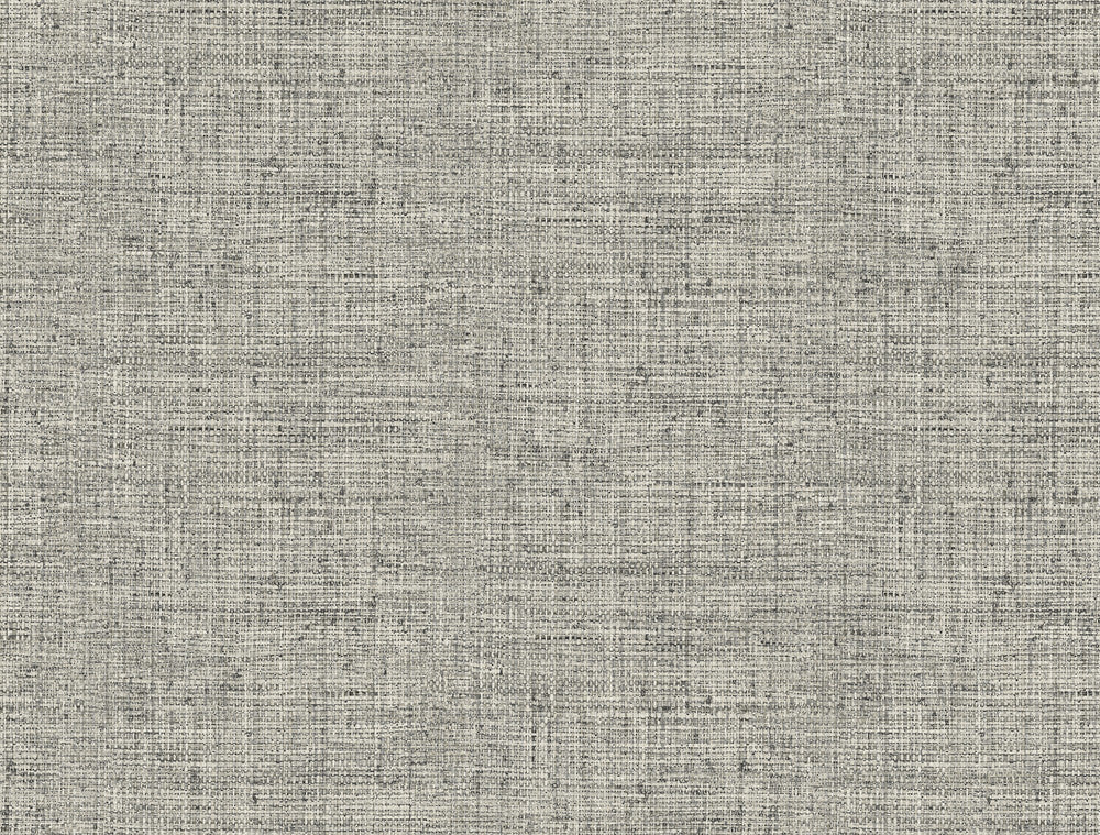 Papyrus Weave Black Wallpaper by York Wallcoverings Designer Grasscloth Resource Library Covers about 60.8 square feet 27-in by 27-ft long roll Prepasted 20.5 - Swanky Fabrics -