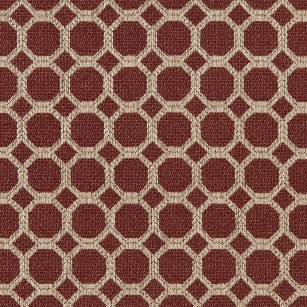 D1226 Burgundy Honeycomb by Charlotte Designer Fabric Mid Century Textures 100% Woven Polyester China Exceeds 100,000 Wyzenbeek Rubs (Heavy Duty) Horizontal 1.75" x Vertical 1.75" 54 Inches - Swanky Fabrics -