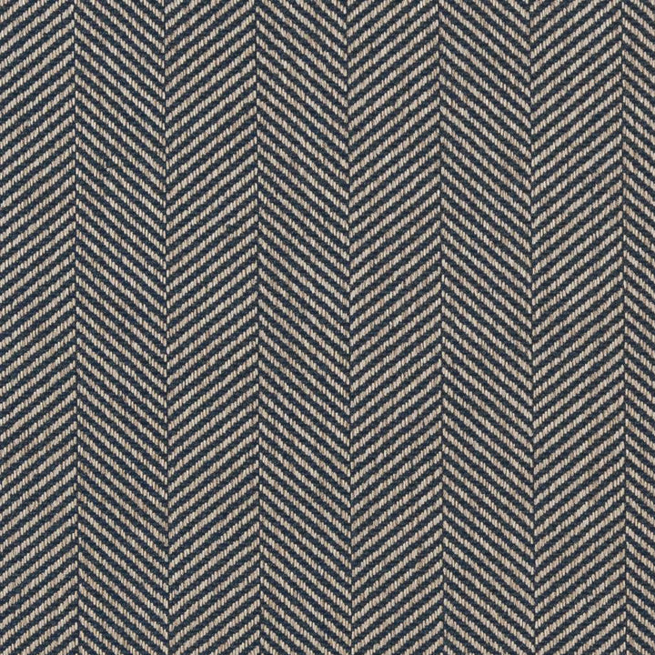 D1237 Indigo Chevron by Charlotte Designer Fabric Mid Century Textures 100% Woven Polyester China Exceeds 100,000 Wyzenbeek Rubs (Heavy Duty) Horizontal 2.75" 54 Inches - Swanky Fabrics -