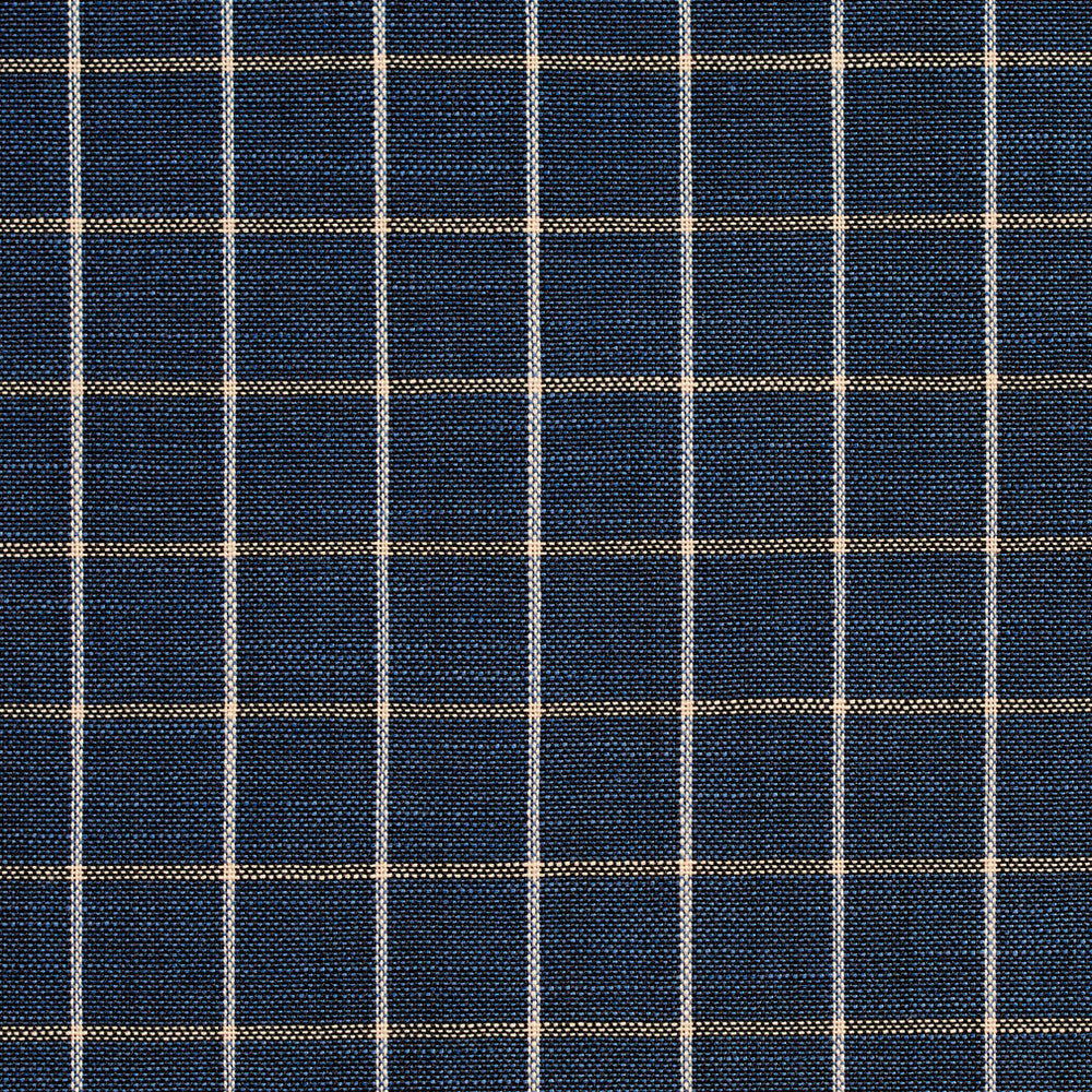 D127 Indigo Checkerboard by Charlotte Designer Fabric Clubhouse Collection 100% Woven Polyester Asia Exceeds 120,000 Wyzenbeek Rubs (Heavy Duty) Horizontal: 1" x Vertical: 1" 54 Inches - Swanky Fabrics -