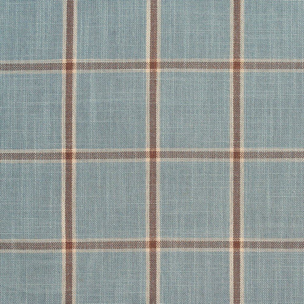 D139 Cornflower Windowpane by Charlotte Designer Fabric Clubhouse Collection 100% Woven Polyester Asia Exceeds 120,000 Wyzenbeek Rubs (Heavy Duty) Horizontal: 2.75" x Vertical: 2.75" 54 Inches - Swanky Fabrics -