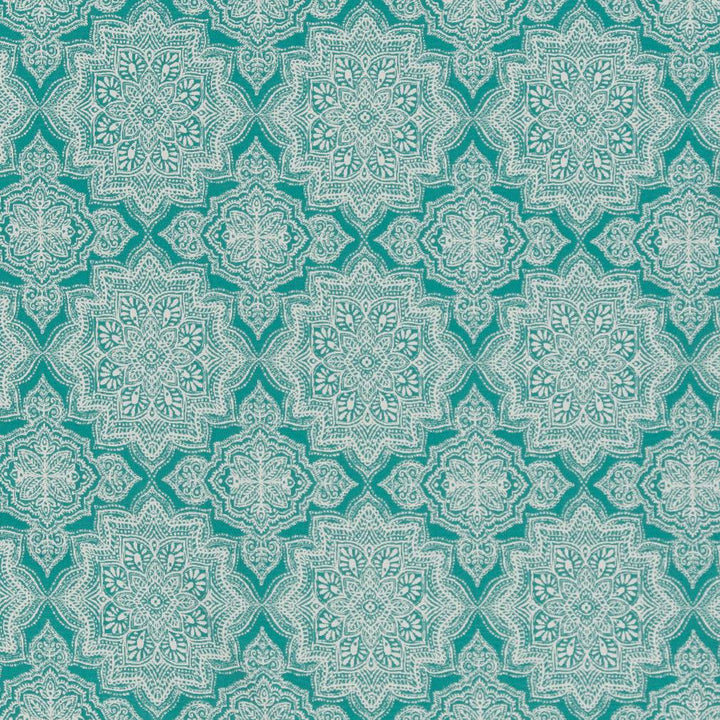 D1434 Lagoon Mandala by Charlotte Designer Fabric Vibrant Wovens 100% Polypropylene Europe Exceeds 100,000 Wyzenbeek Rubs (Heavy Duty) </p><p>Repeat: Horizontal: 6" x Vertical: 7" 54 Inches - Swanky Fabrics -