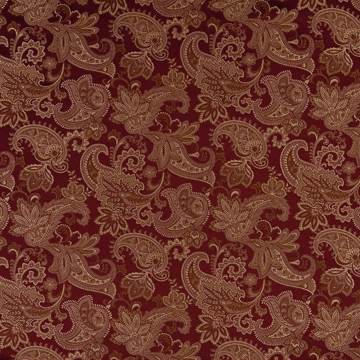 D1555 Merlot Paisley by Charlotte Designer Fabric Elegant Damasks 100% Woven Polyester Turkey Exceeds 50,000 Wyzenbeek Rubs (Heavy Duty) </p><p>Repeat: Horizontal: 14" x Vertical: 15" 54 Inches - Swanky Fabrics -