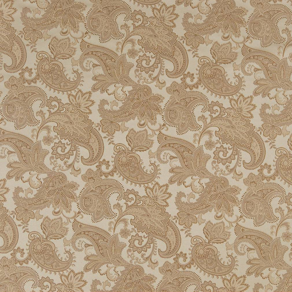 D1559 Parchment Paisley by Charlotte Designer Fabric Elegant Damasks 100% Woven Polyester Turkey Exceeds 50,000 Wyzenbeek Rubs (Heavy Duty) Horizontal 14" x Vertical 15" 54 Inches - Swanky Fabrics -