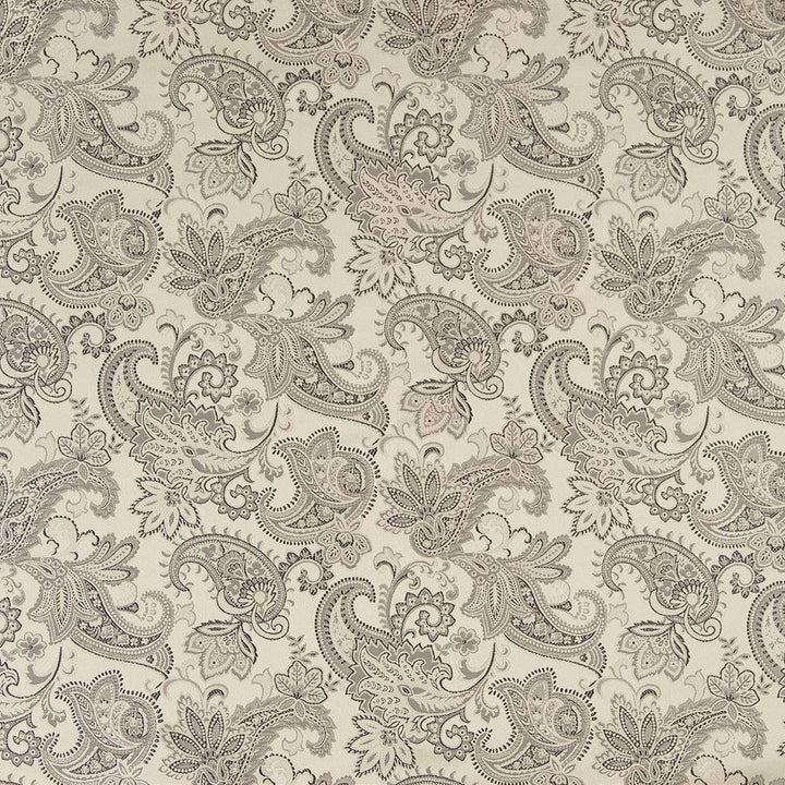 D1561 Platinum Paisley by Charlotte Designer Fabric Elegant Damasks 100% Woven Polyester Turkey Exceeds 50,000 Wyzenbeek Rubs (Heavy Duty) Horizontal 14" x Vertical 15" 54 Inches - Swanky Fabrics -