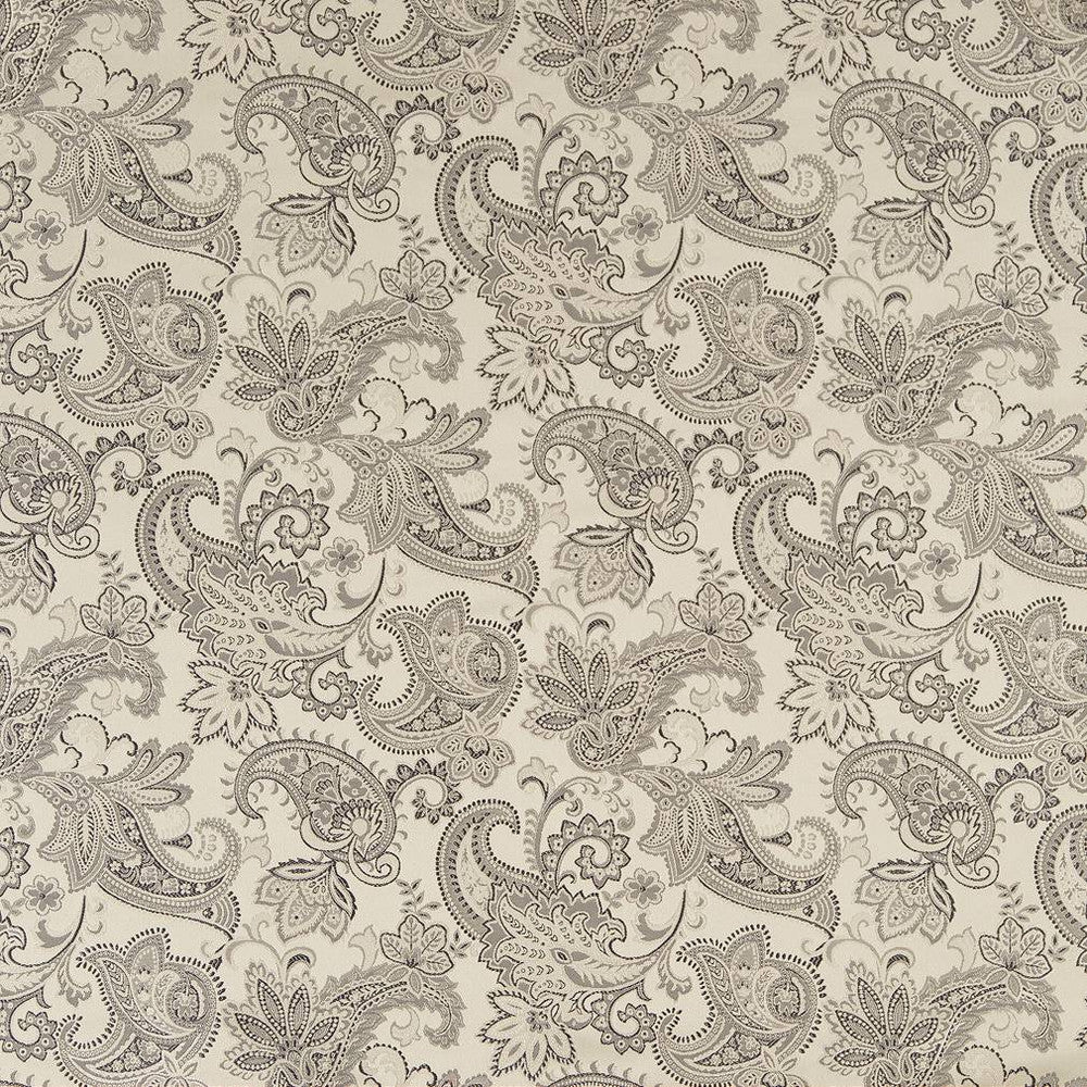 D1561 Platinum Paisley by Charlotte Designer Fabric Elegant Damasks 100% Woven Polyester Turkey Exceeds 50,000 Wyzenbeek Rubs (Heavy Duty) </p><p>Repeat: Horizontal: 14" x Vertical: 15" 54 Inches - Swanky Fabrics -