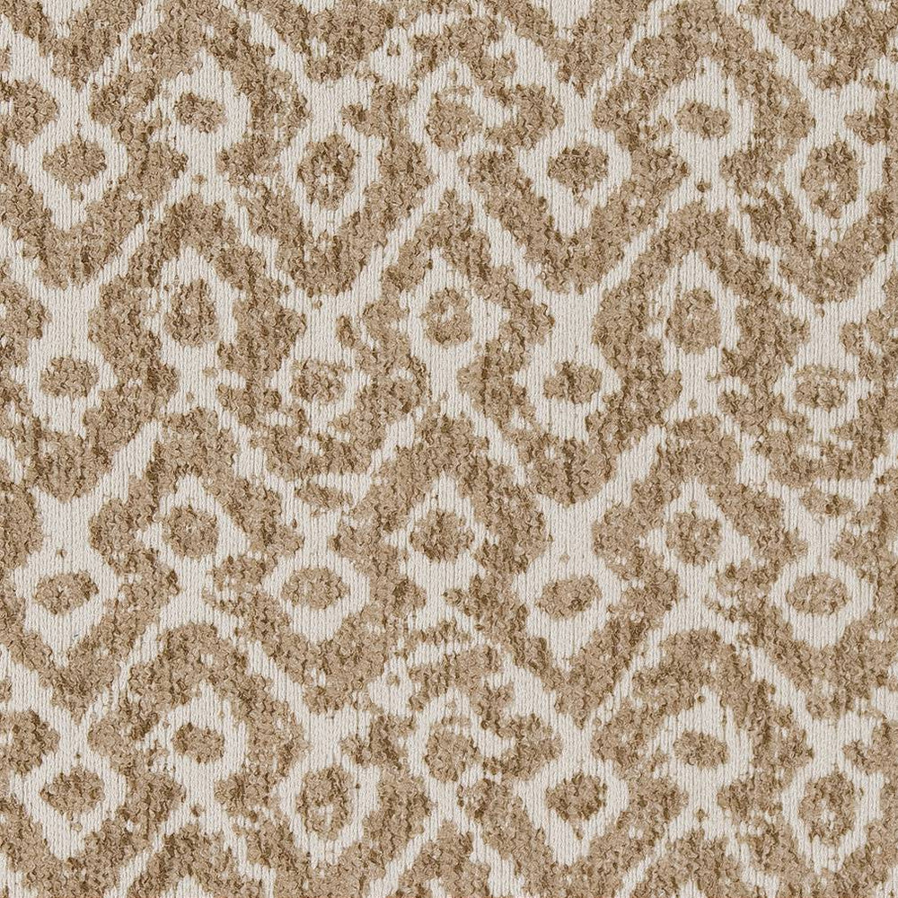 D1631 Ecru by Charlotte Designer Fabric Eco Patterns 100% Woven Polypropylene Made In USA Exceeds 60,000 Wyzenbeek Rubs (Heavy Duty) Horizontal 5.5" x Vertical 7" 54 Inches - Swanky Fabrics -
