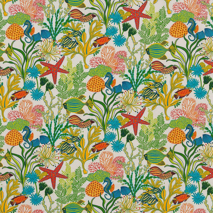 D1663 Reef by Charlotte Designer Fabric All Seasons V 100% Acrylic Indonesia Exceeds 60,000 Wyzenbeek Rubs (Heavy Duty) Horizontal: 26.5" x Vertical 18" 54 Inches - Swanky Fabrics -